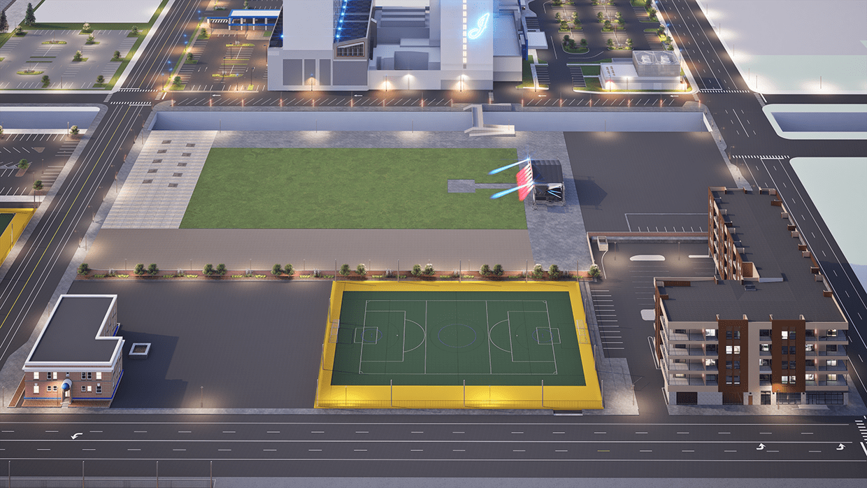 Soccer fields rendering